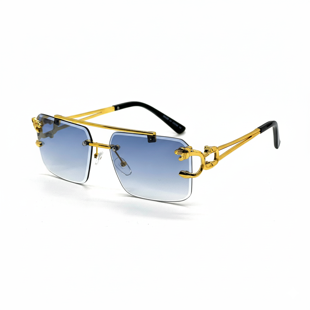 Bold Leopard Rimless Sunglasses