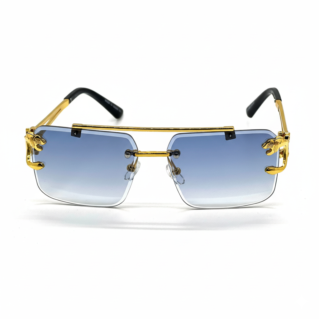 Bold Leopard Rimless Sunglasses