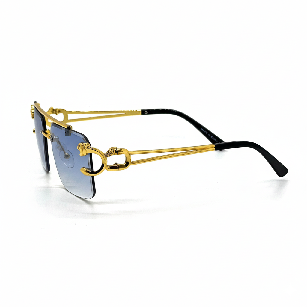 Bold Leopard Rimless Sunglasses