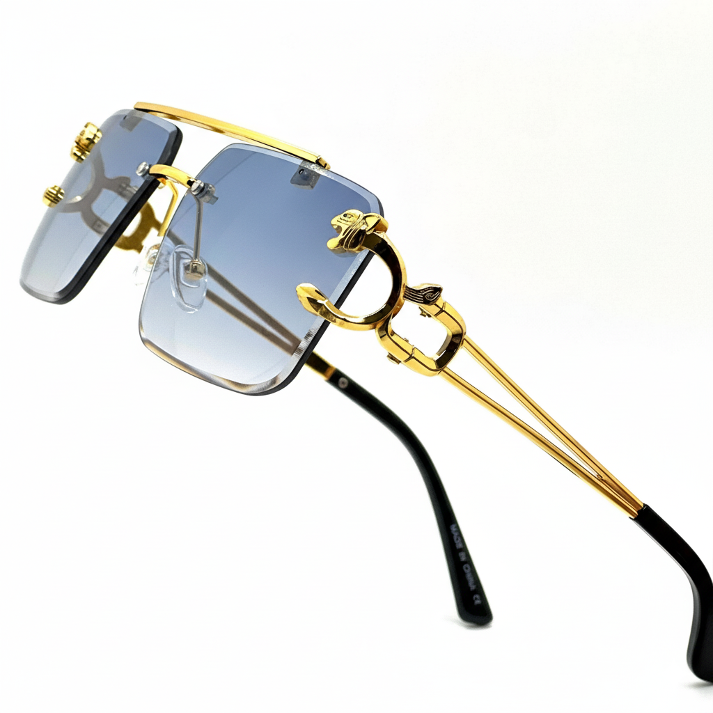 Bold Leopard Rimless Sunglasses
