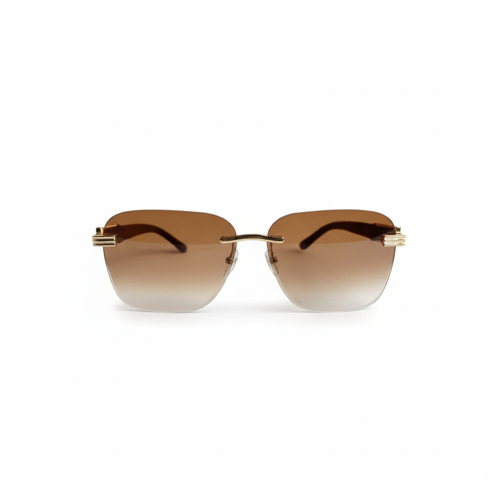 Retro Cheetah Sunglasses Wood Grain & Trendy Look