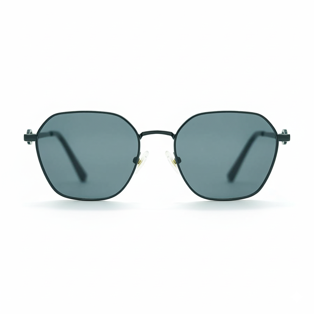 Hexagonal Black Sunglasses