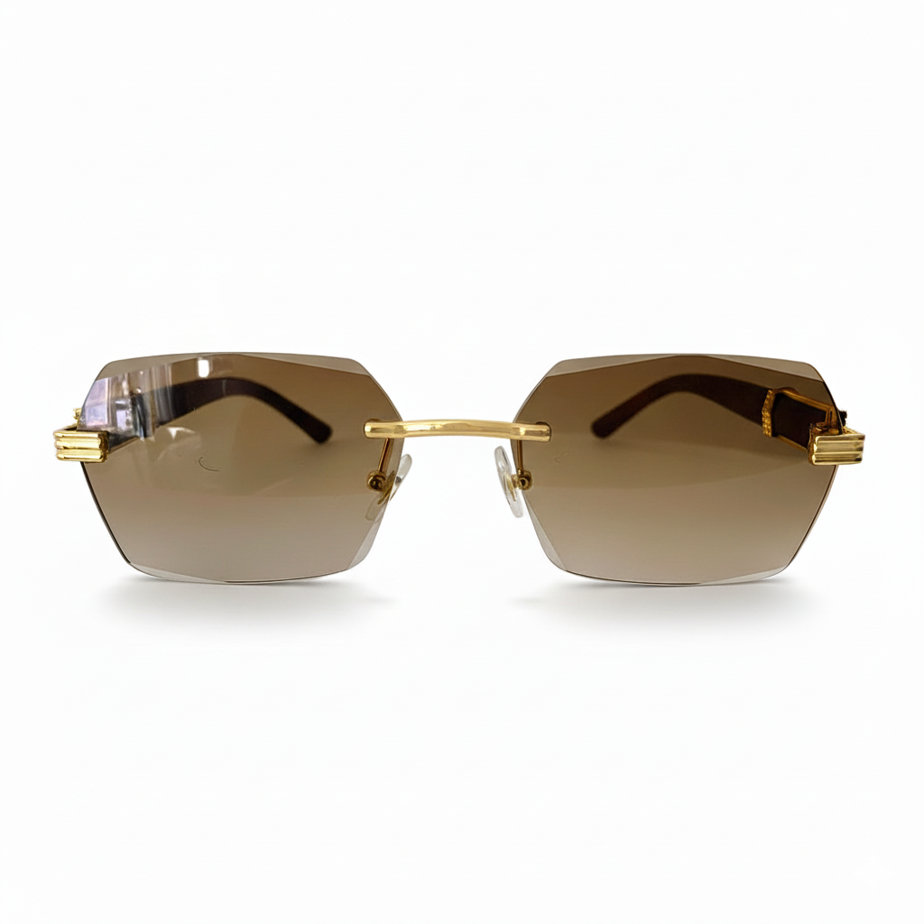 Metal Diamond-Cut Sunglasses – Luxury for Men