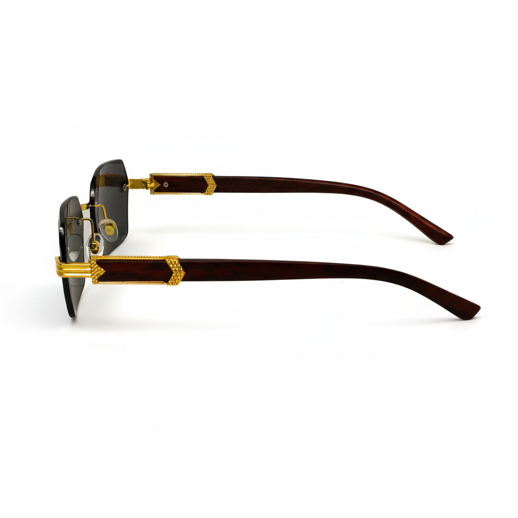 Metal Diamond-Cut Sunglasses – Luxury for Men