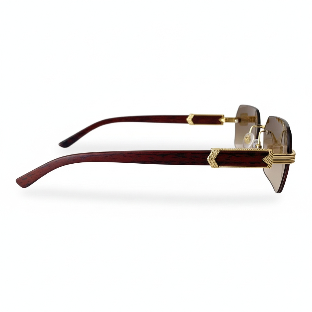 Metal Diamond-Cut Sunglasses – Luxury for Men