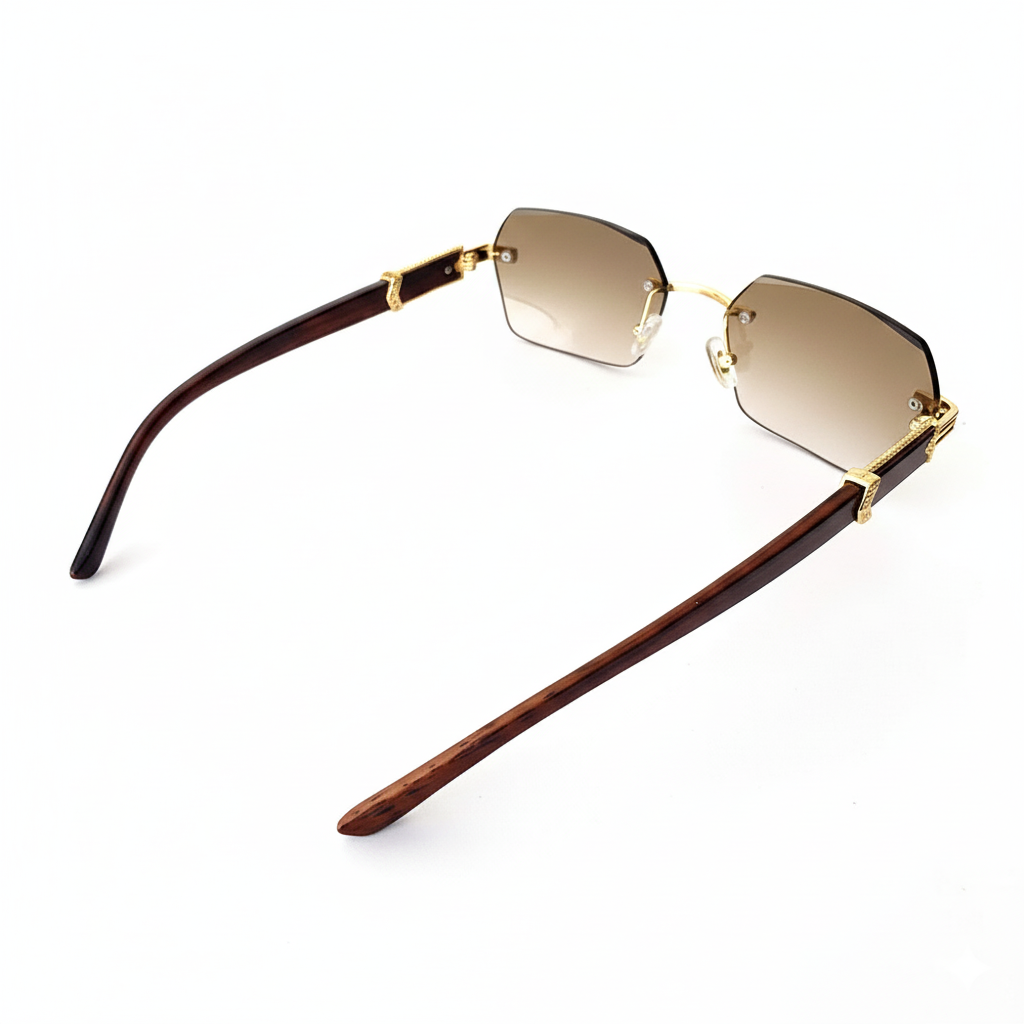 Metal Diamond-Cut Sunglasses – Luxury for Men
