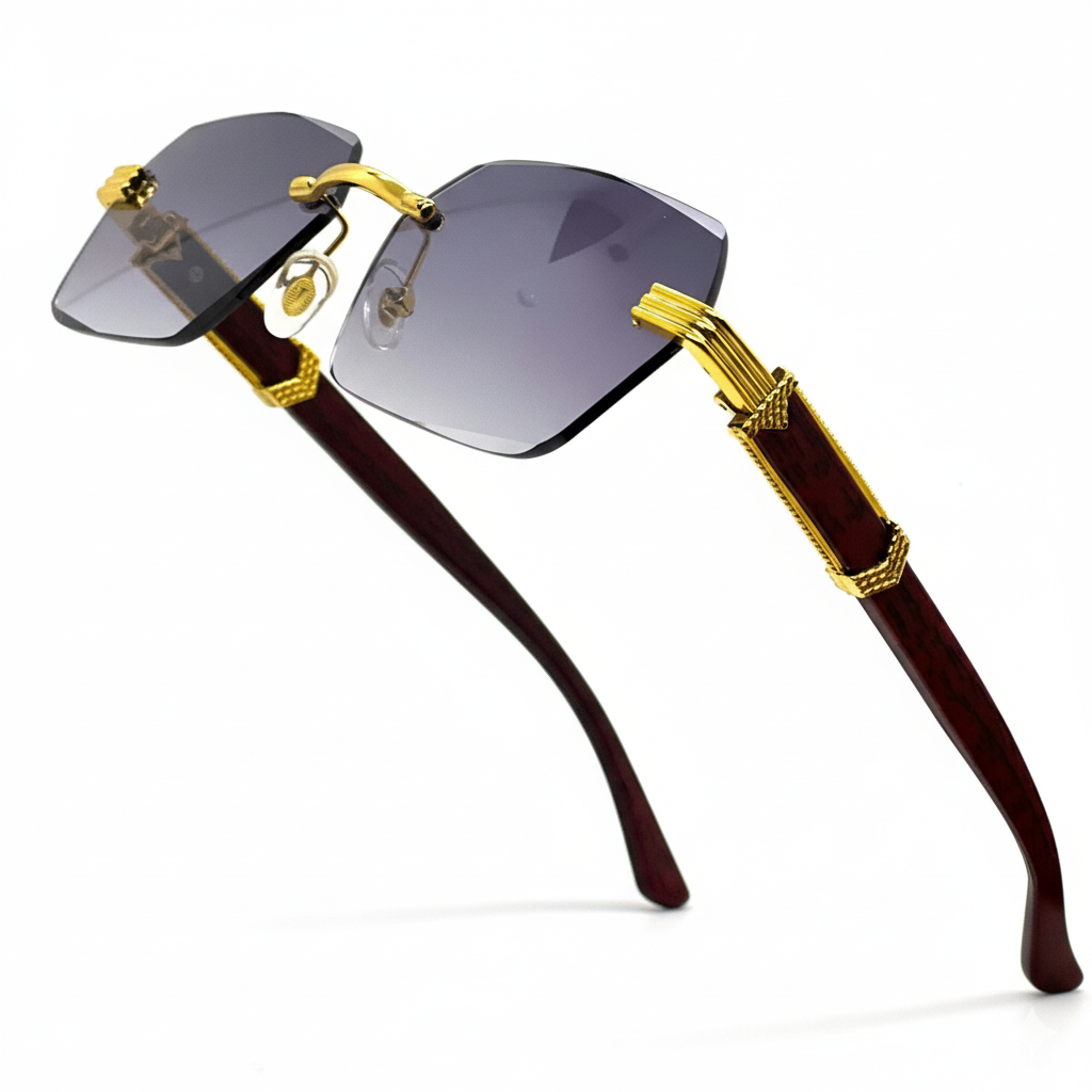 Metal Diamond-Cut Sunglasses – Luxury for Men