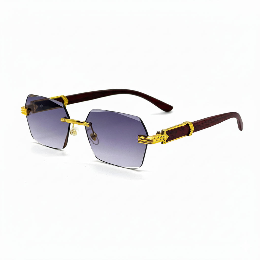 Metal Diamond-Cut Sunglasses – Luxury for Men