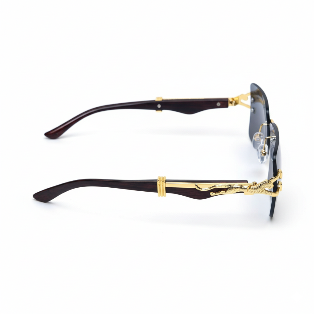 Luxury Cheetah Rimless Sunglasses