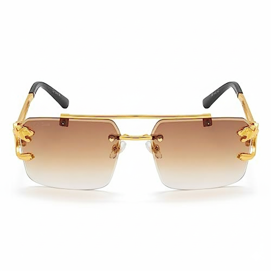 Bold Leopard Rimless Sunglasses