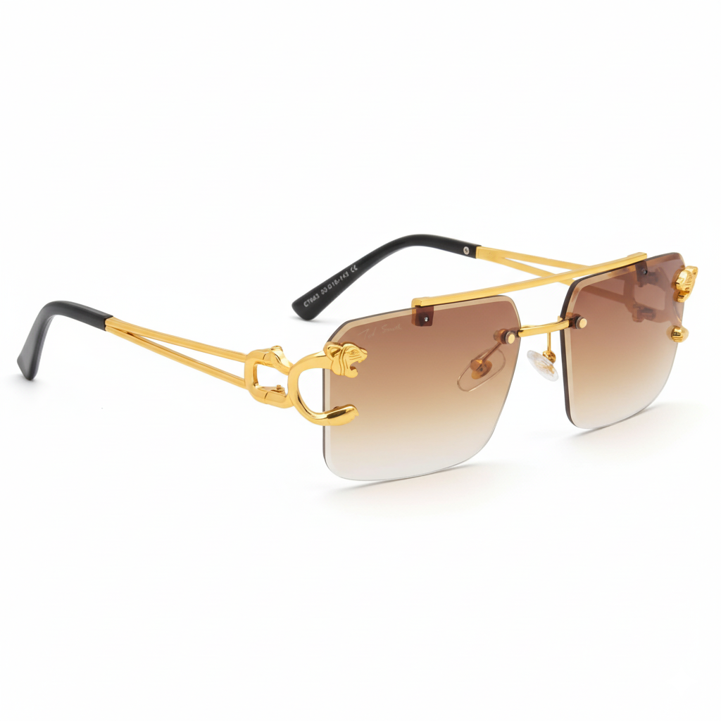 Bold Leopard Rimless Sunglasses