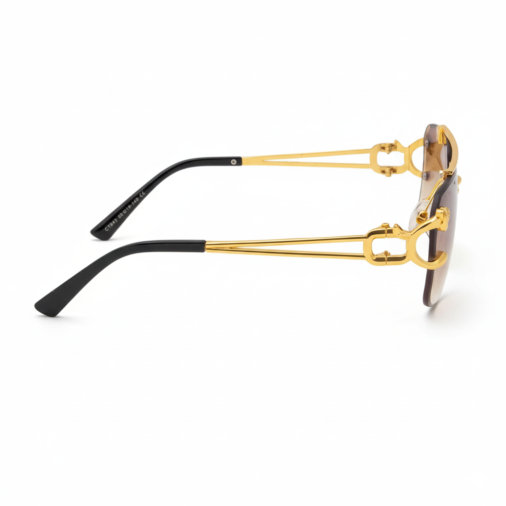 Bold Leopard Rimless Sunglasses