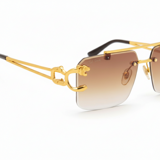 Bold Leopard Rimless Sunglasses