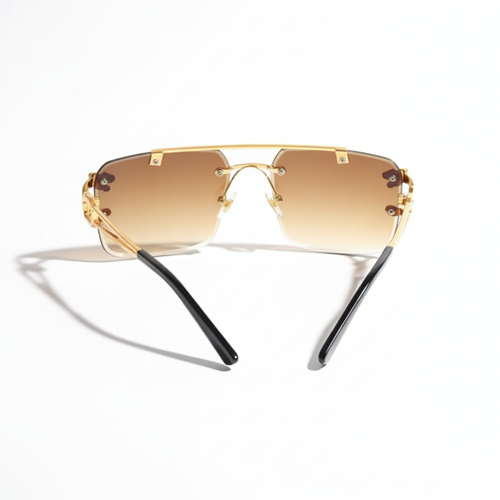Bold Leopard Rimless Sunglasses