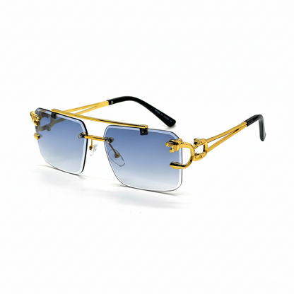 Bold Leopard Rimless Sunglasses