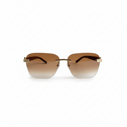 Retro Cheetah Sunglasses Wood Grain & Trendy Look