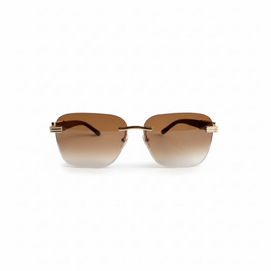 Retro Cheetah Sunglasses Wood Grain & Trendy Look