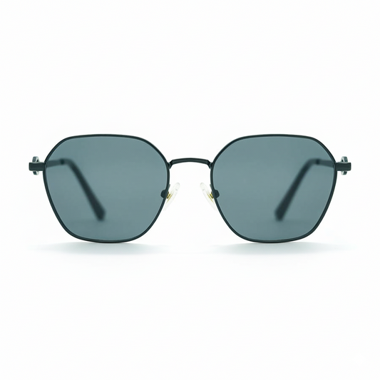 Hexagonal Black Sunglasses