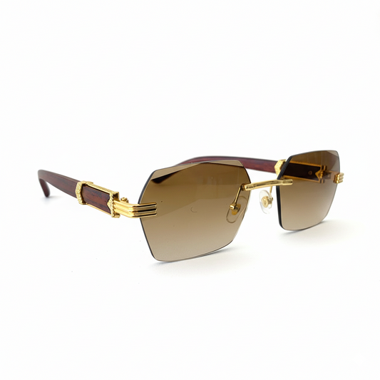 Metal Diamond-Cut Sunglasses – Luxury for Men