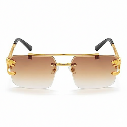 Bold Leopard Rimless Sunglasses