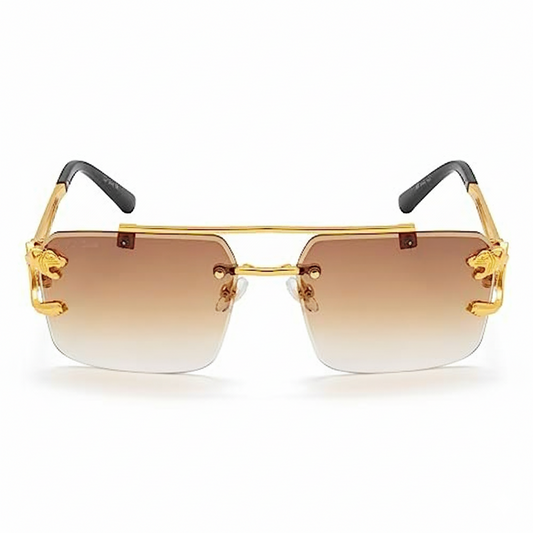Bold Leopard Rimless Sunglasses